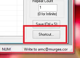 A System Wide Keyboard Shortcut can be assigned to Playback the Recorded Mouse, Keyboard & other Macro Actions from the Shortcuts Button of the Auto Mouse Editor