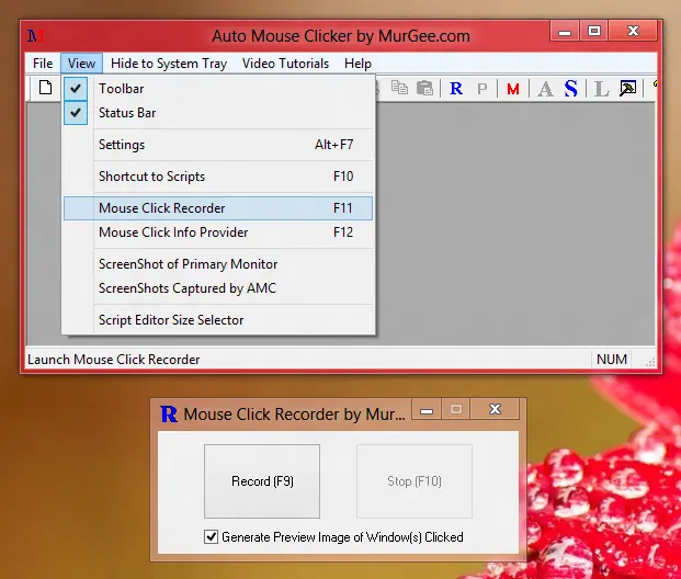 Left Click Recorder of Auto Mouse and How to Start the Recorder